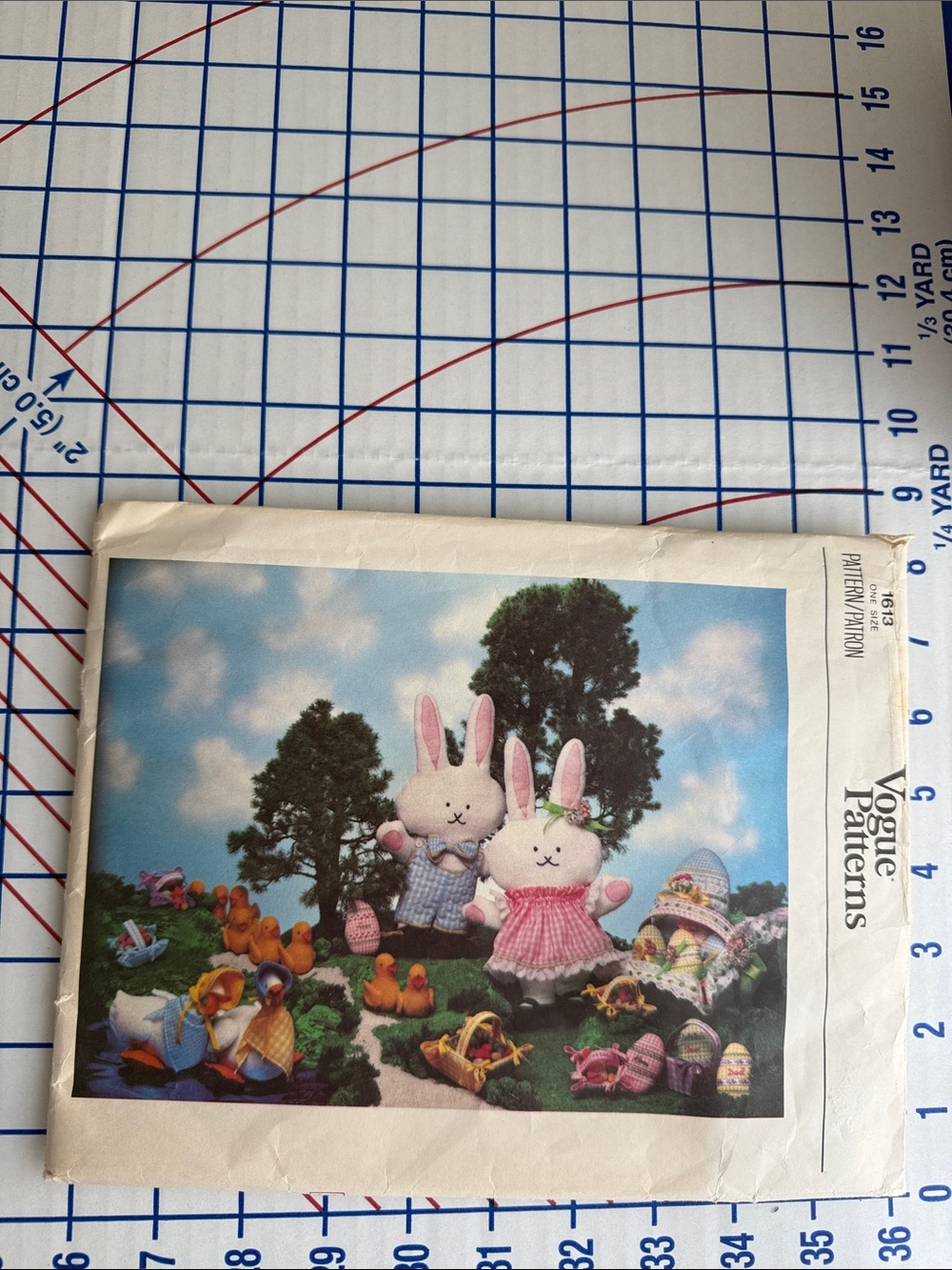 Vintage Vogue 1613 Easter Bunny Sewing Pattern Uncut 33 Pc Toys Baskets Eggs